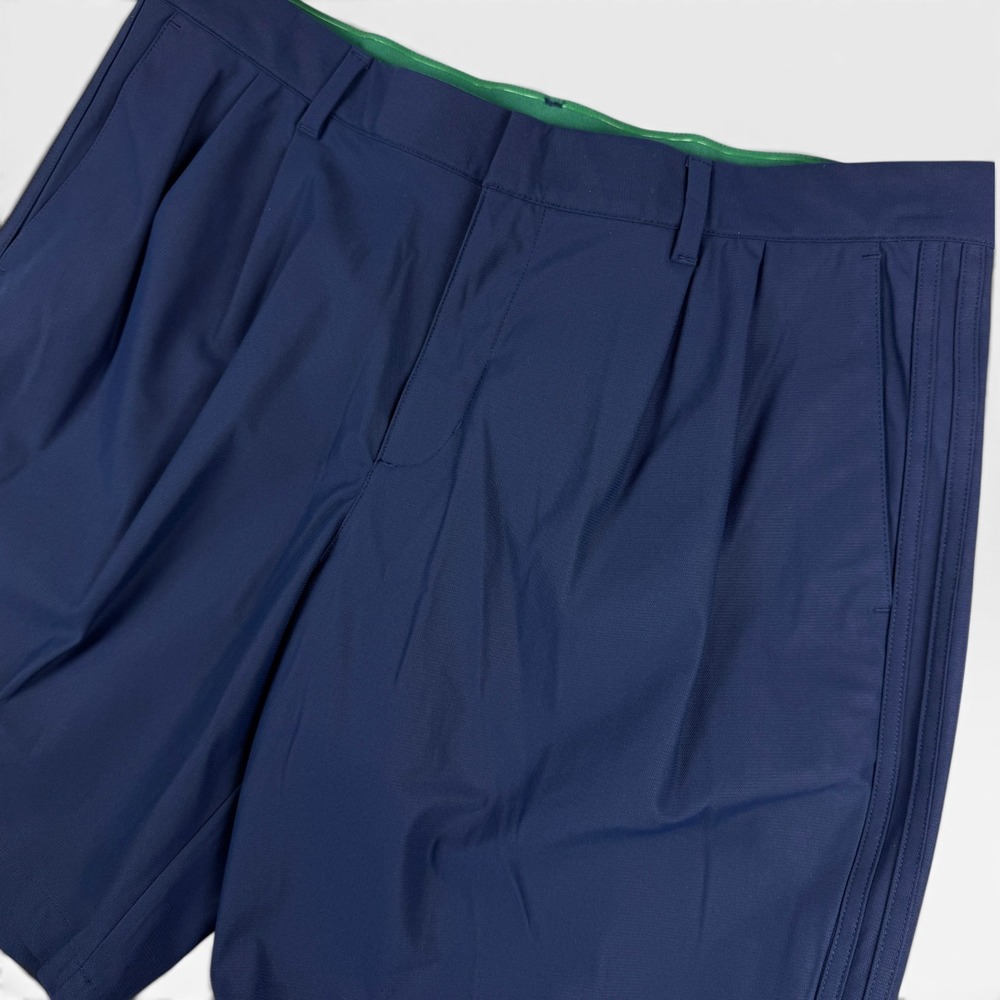 ADIDAS Golf Originals F Pleated Shorts Mens 36 Navy Blue Three Stripe Casual - Picture 7 of 13